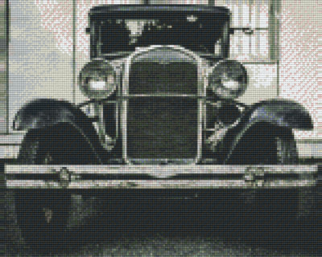 Vintage Car In Black & White Nine [9] Baseplates PixelHobby Mini- mosaic Art Kit image 0